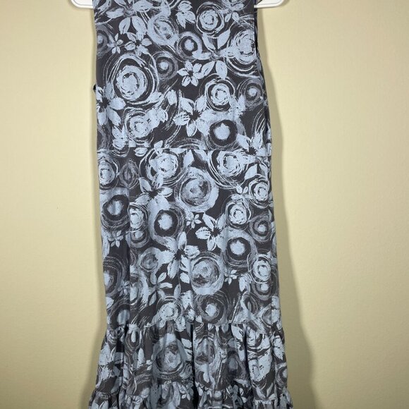 Fresh Produce Women's Sleeveless Gray Blue Floral Tank Dress Medium - Picture 4 of 5